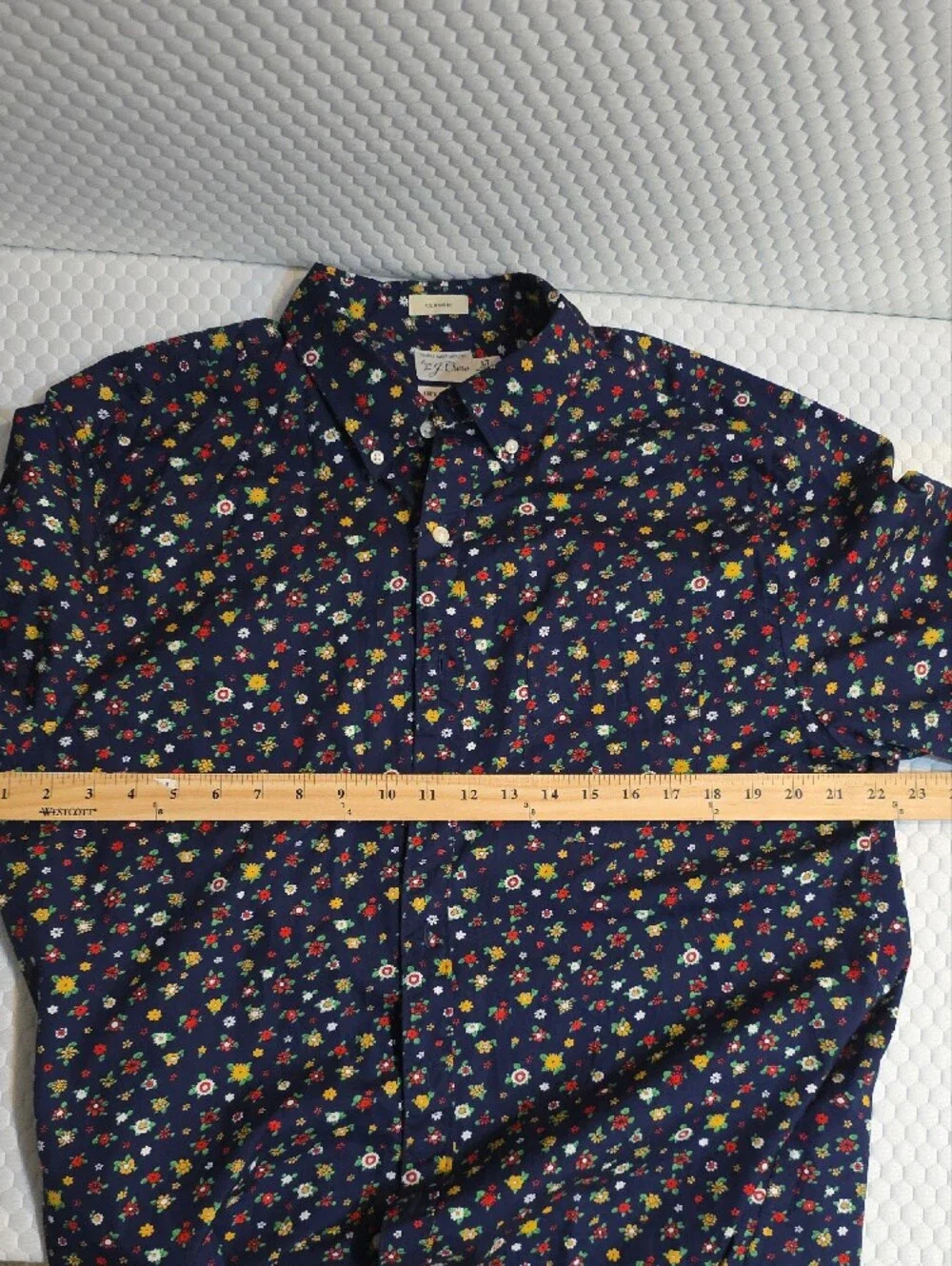 J.Crew Secret Wash Shirting Navy Ditsy Floral Button Down LT Classic Fit